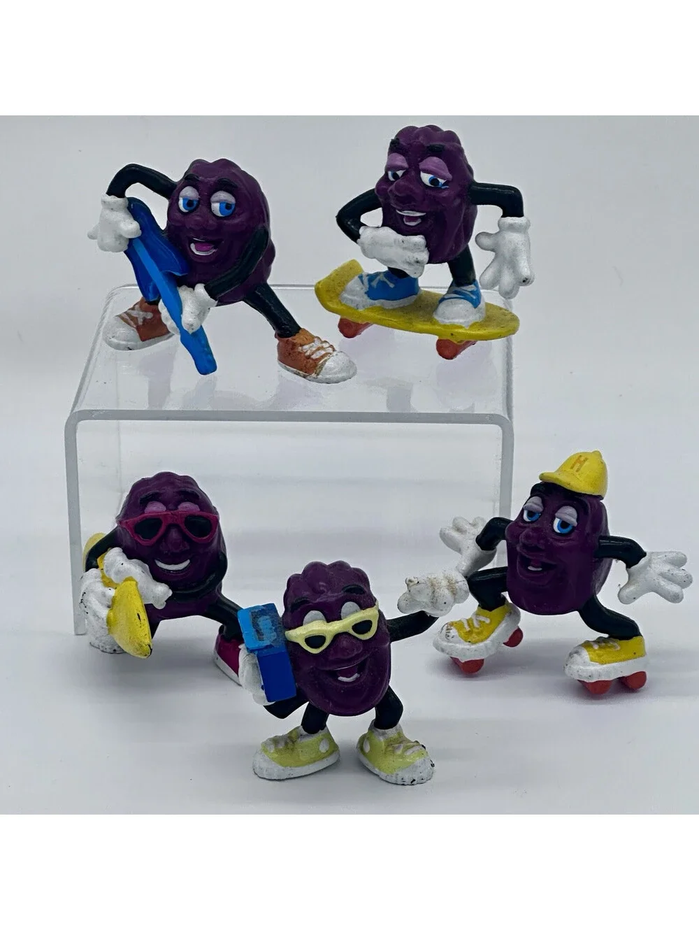 Vintage 1988 The California Raisins PVC Figures Lot of 5 ~ HARDEE’S Promo 2”